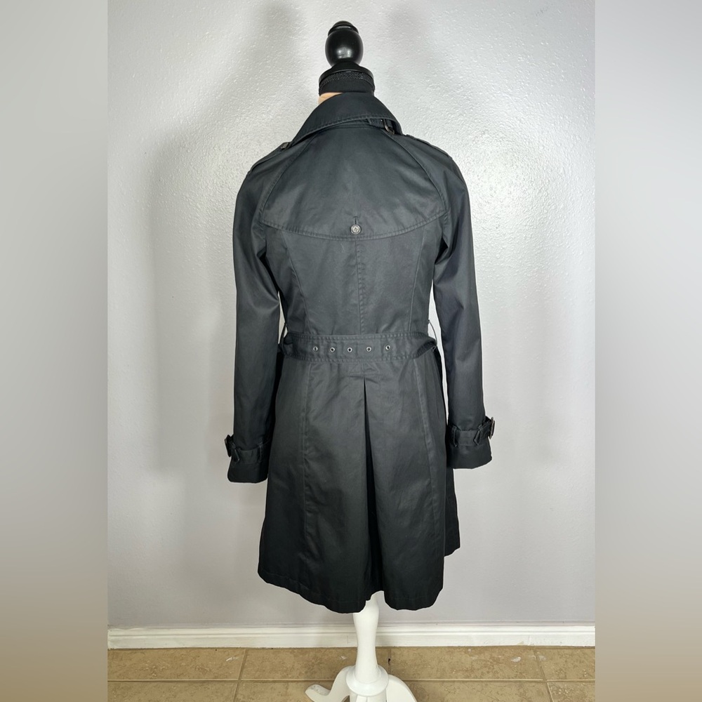 banana republic black belted trench coat XS quiet luxury old money fall capsule - Picture 4 of 14